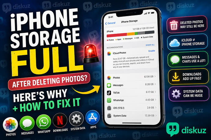 iPhone Storage Full After Deleting Photos Here’s Why It Happens (and How to Fix It) 📱| diskuz.com