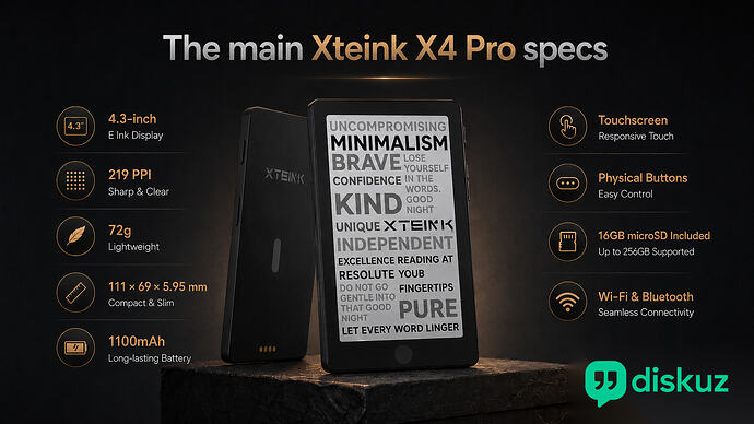 The main Xteink X4 Pro specs |  diskuz.com